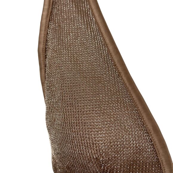 Victoria's Secret LUXE Unlined Triangle Metallic Gold Mesh Bralette Sheer 34-36 - Picture 2 of 7